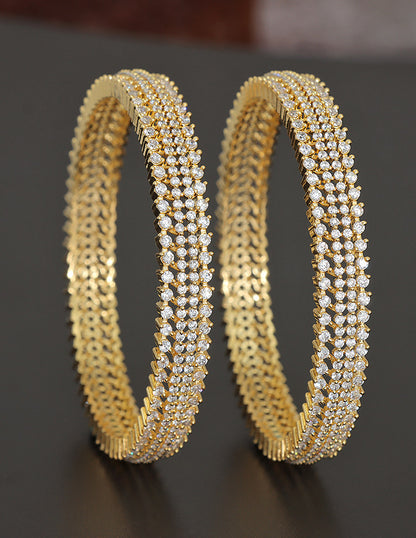 Designer Zirconia Gold Plated Bangles