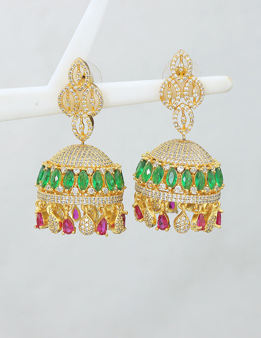 Zirconia Jhumka Earrings