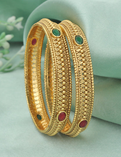 Designer Matt Kempu Stone Bangles ZBGL11191