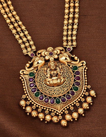 Designer Matt Kempu Lakshmi Devi Long Haaram Set
