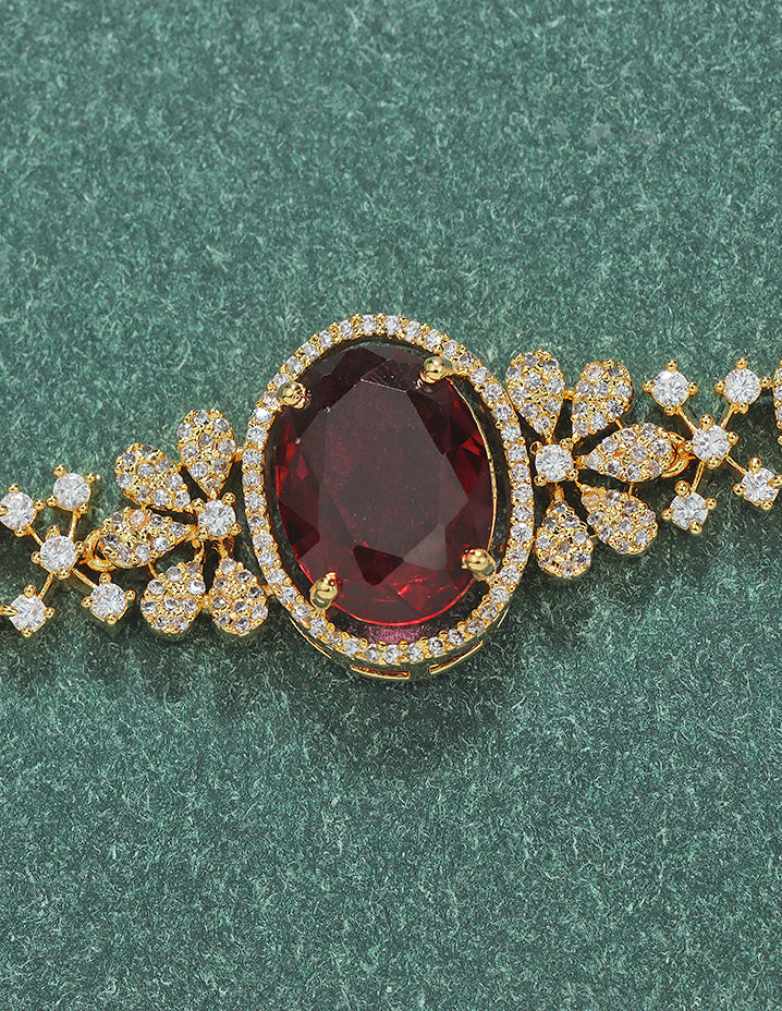 Designer Gold Polish Zirconia Chain Vaddanam