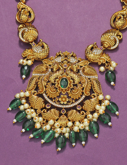 Designer Elegant Matt Kempu Necklace Set