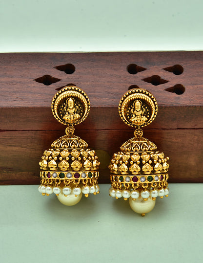 Designer Antique Lakshmi Devi Long Necklace Set