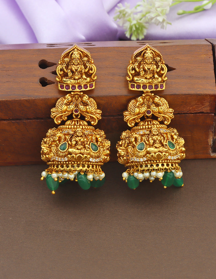 Designer Matt Ruby Kempu Long Haaram Set