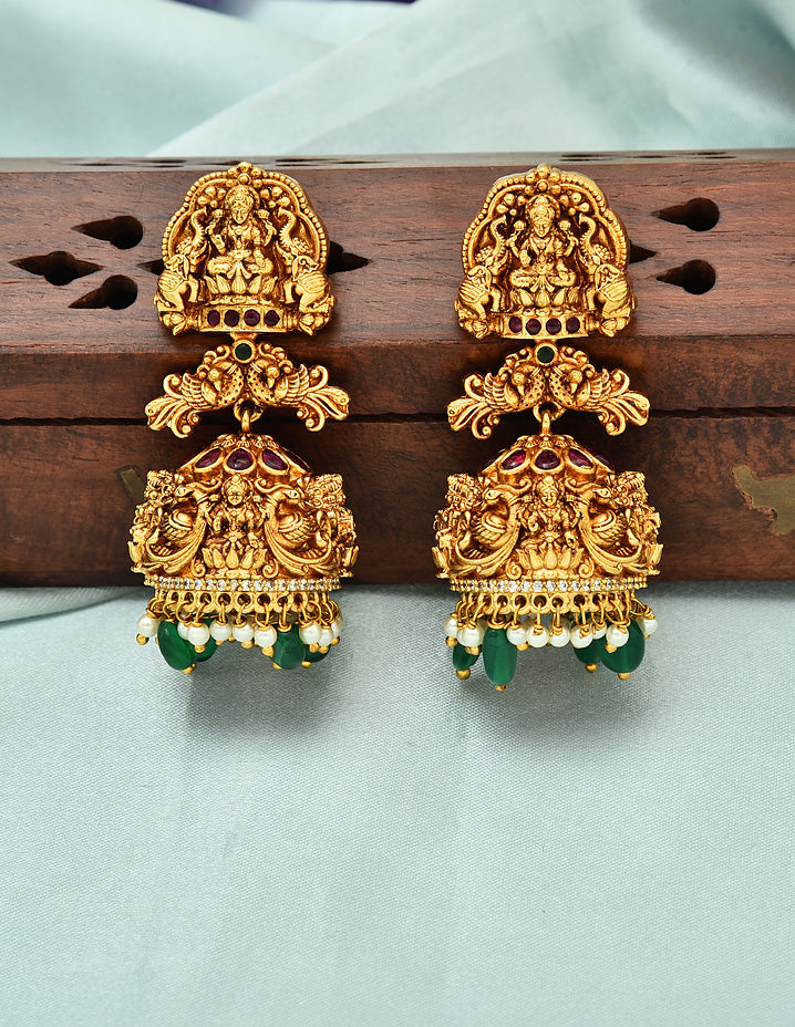Designer Kempu Lakshmi Devi Pendant Set