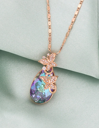Swarovski Crystal Teardrop Chain Pendant