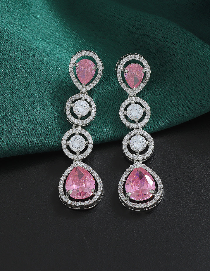 Designer Rhodium Polish Zirconia Necklace Set