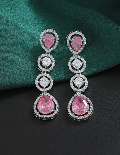 Designer Rhodium Polish Zirconia Necklace Set