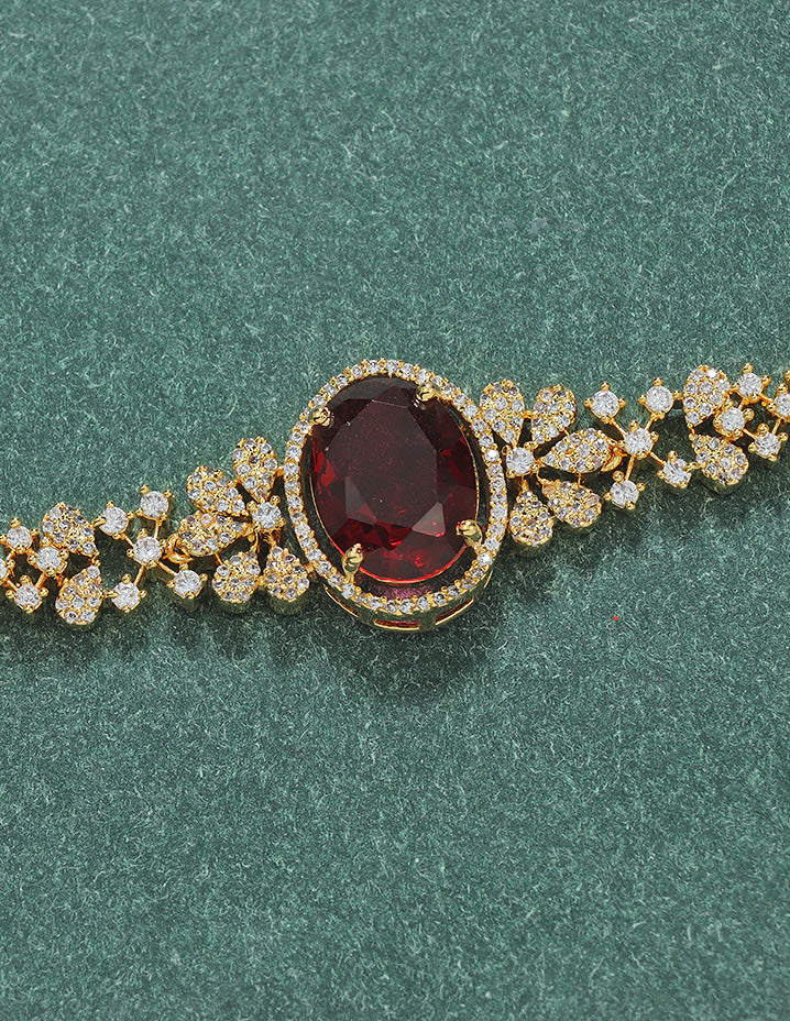 Designer Gold Polish Zirconia Chain Vaddanam