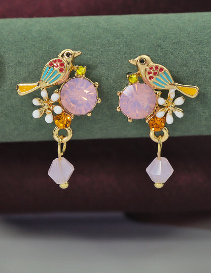 Designer Zirconia Earrings and Brooch Combo