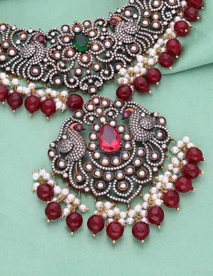 Victorian Ruby And Emerald Necklace set
