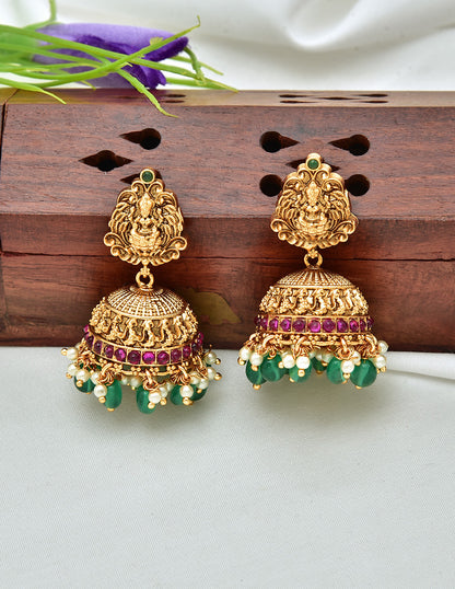 Antique 3 Ball Chain Lakshmi Devi Long Haaram