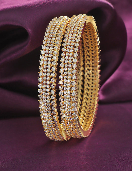Designer Zirconia Gold Plated Bangles