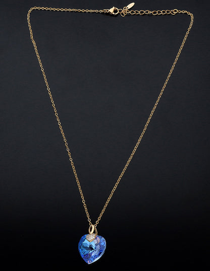 Swarovski Crystal Aqua Blue Chain Pendant