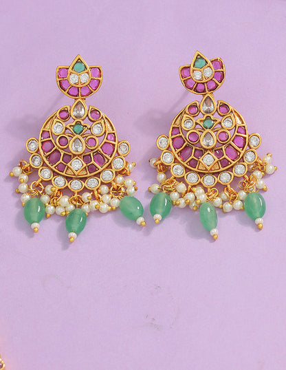 Designer Kempu Grand Wedding 3 Layered Haaram Set