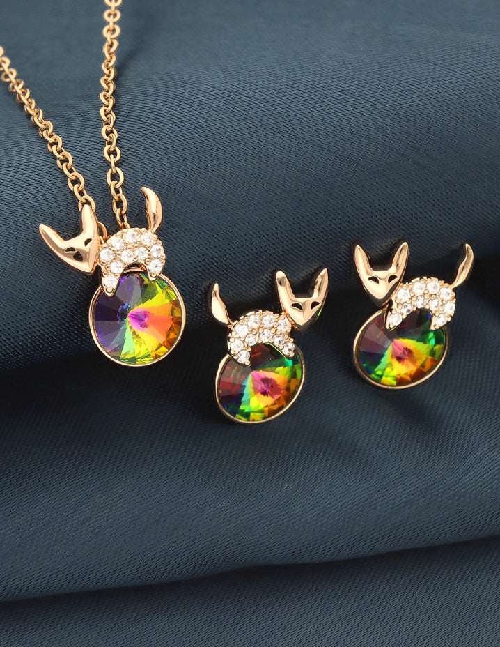 Swarovski Crystal Chain Pendant Set