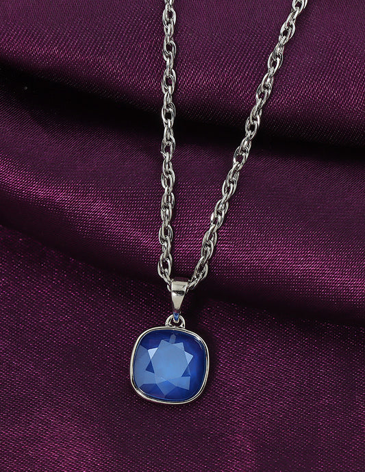 Swarovski Crystal Midnight Blue Solitaire Chain Pendant