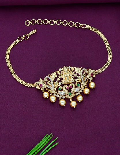 Designer Lakshmi Devi Zirconia Chain Bajuband