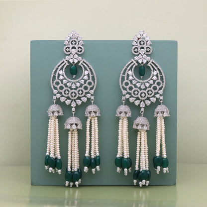 Zirconia Chandbali Earrings