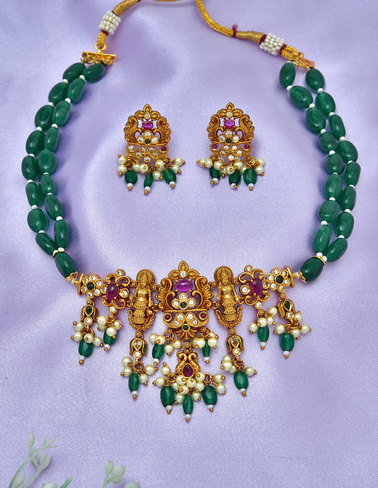 Designer Green Beads Choker Set