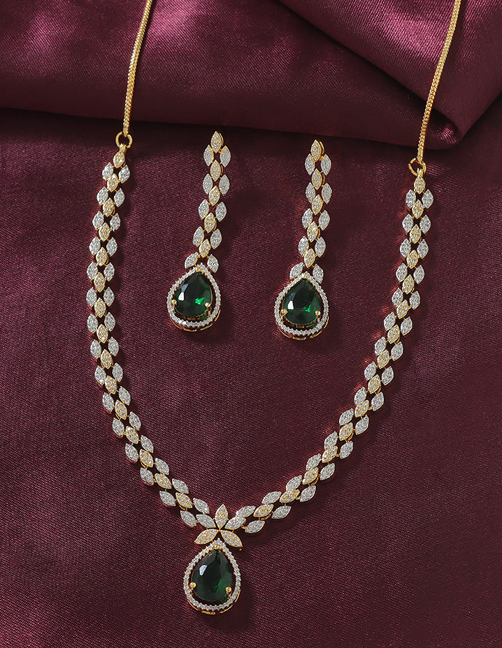 Designer Zirconia Crystal Elegance Necklace Set