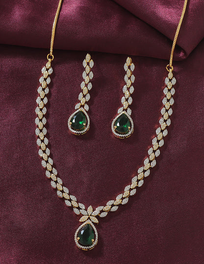 Designer Zirconia Crystal Elegance Necklace Set