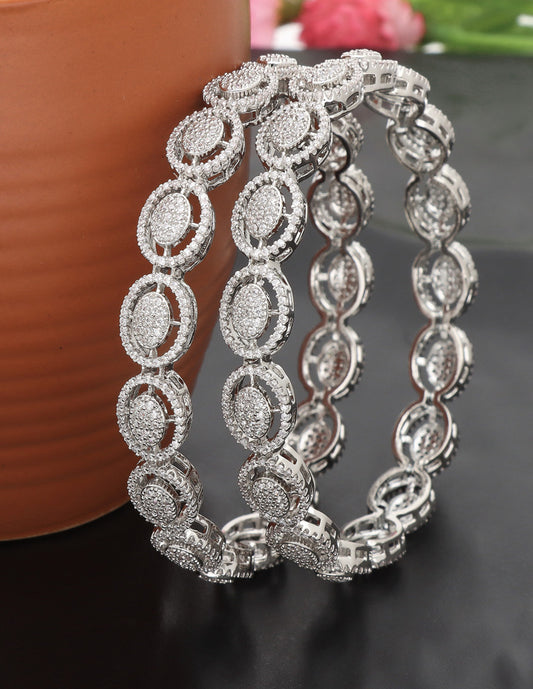 Zircon Rhodium Polish Bangles ZBGL10953