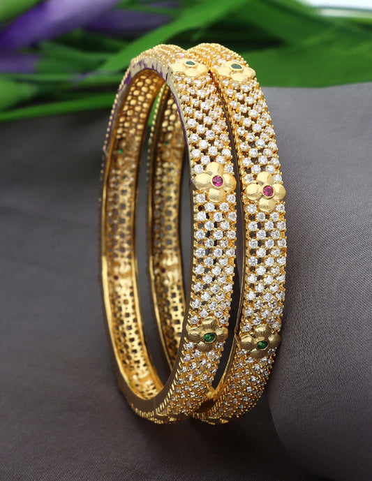 Designer Zircon Gold Plated Bangles ZBGL10897