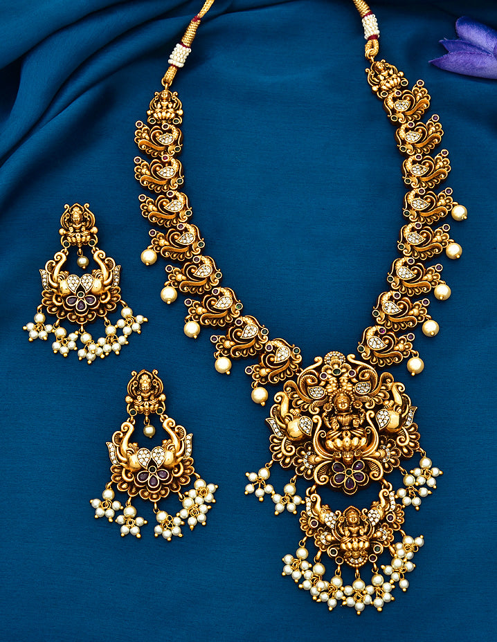 Antique Lakshmi Devi Long Necklace Set