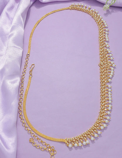 Designer Gold Polish Zirconia Chain Vaddanam