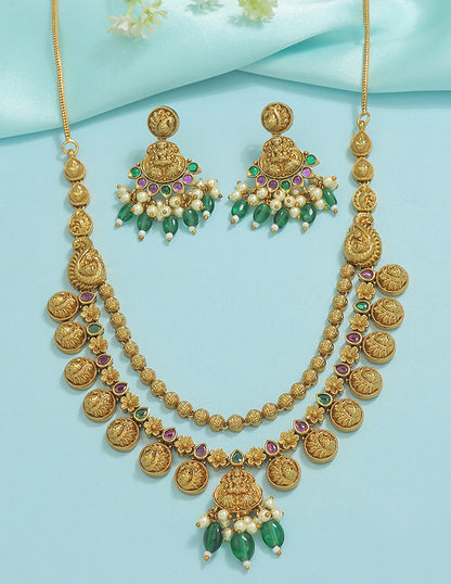 Designer Elegant Matt Kempu Necklace Set