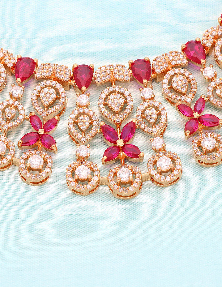 Designer Carat Plated Zirconia Necklace Set