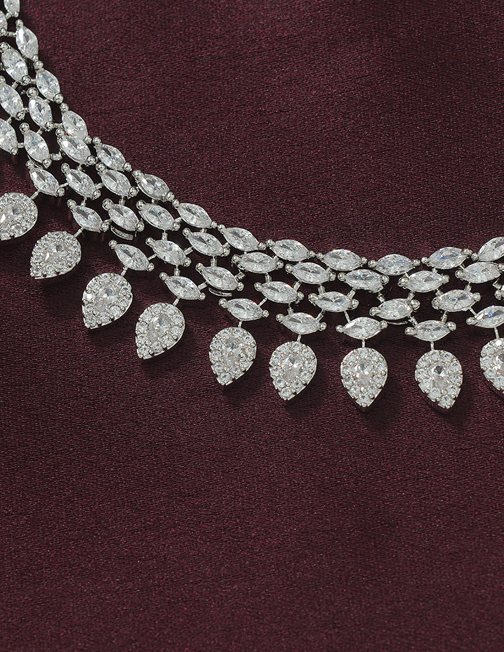 Designer Zirconia Crystal Elegance Necklace Set