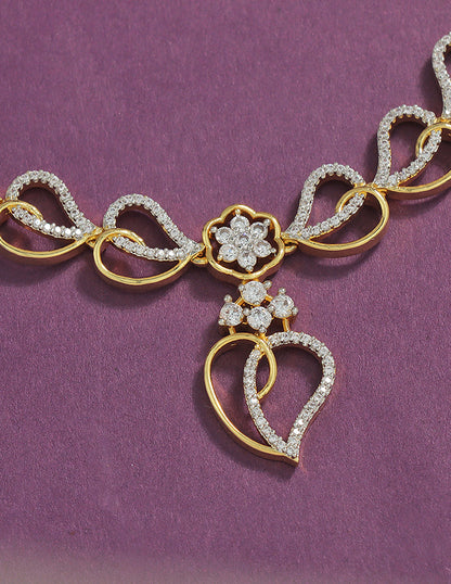 Designer Zirconia Crystal Heart Shaped Elegance Necklace Set