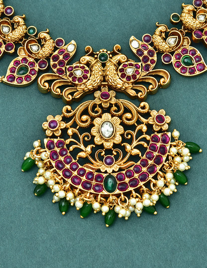 Designer Kempu Necklace Set