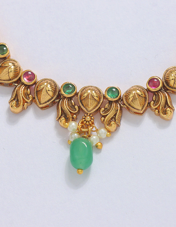 Designer Kempu Necklace Set