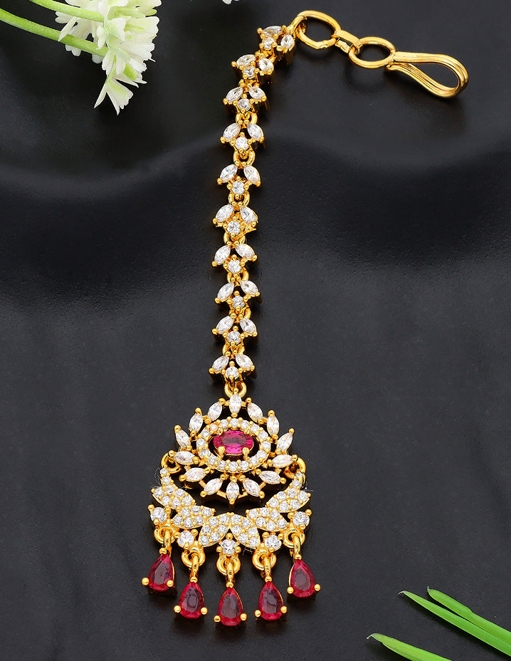 Designer Zirconia Stone Maang Tikka