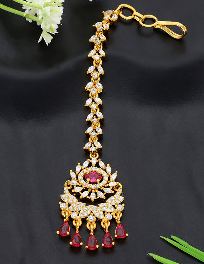 Designer Zirconia Stone Maang Tikka