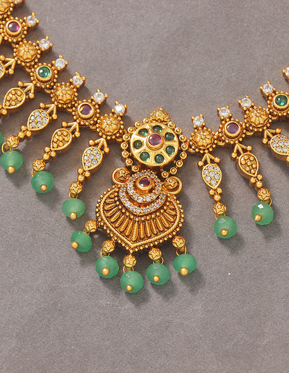 Designer Elegant Matt Kempu Necklace Set