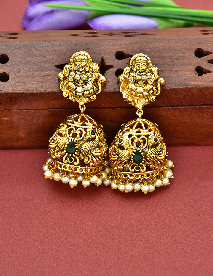 2 Layered Designer Antique Kempu Necklace Set