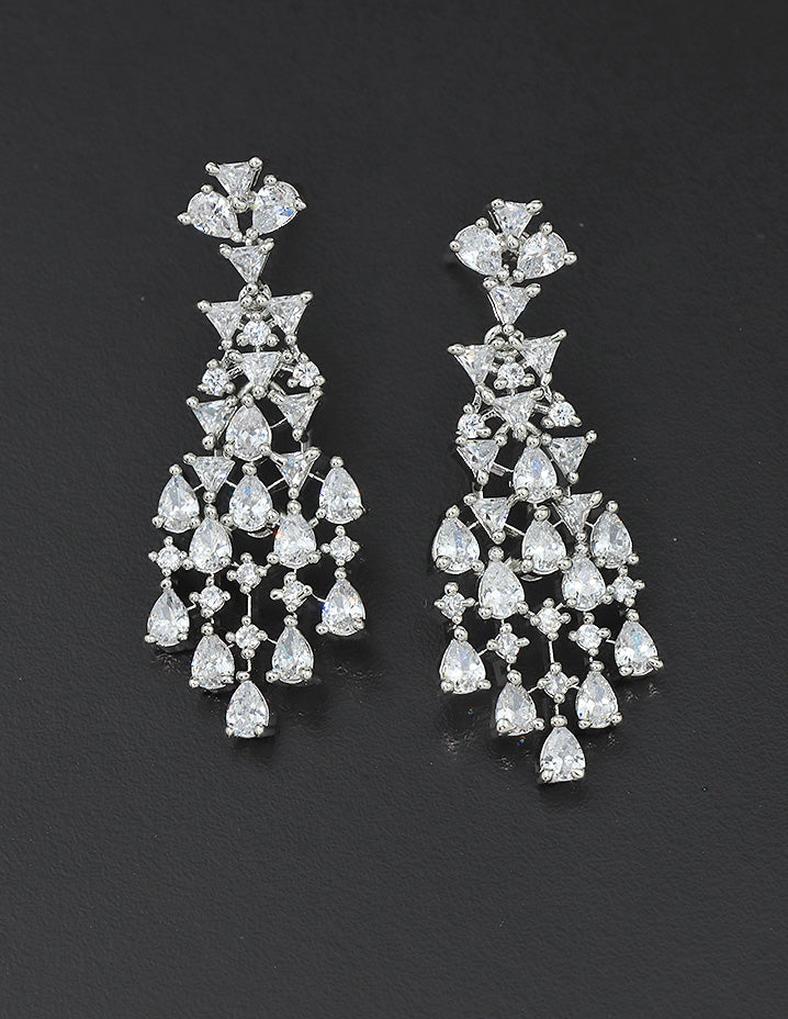 Designer Rhodium Polish Zirconia Necklace Set