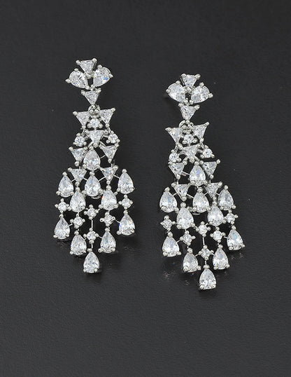 Designer Rhodium Polish Zirconia Necklace Set