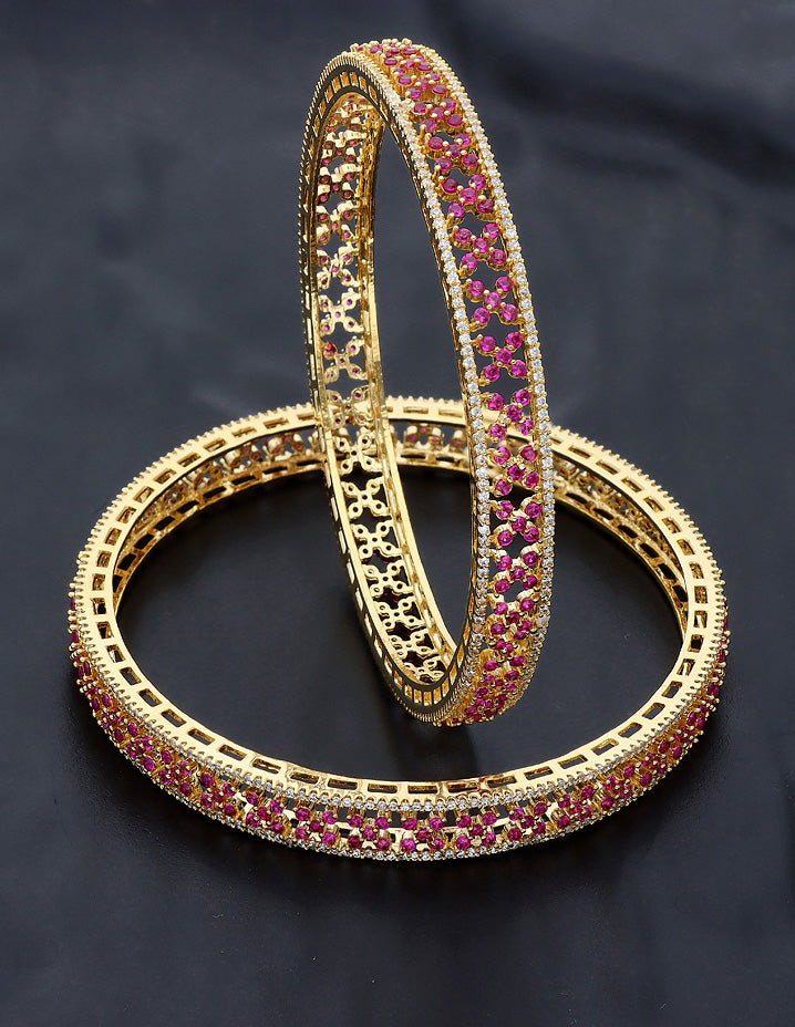 Designer Zircon Gold Plated Bangles ZBGL10955