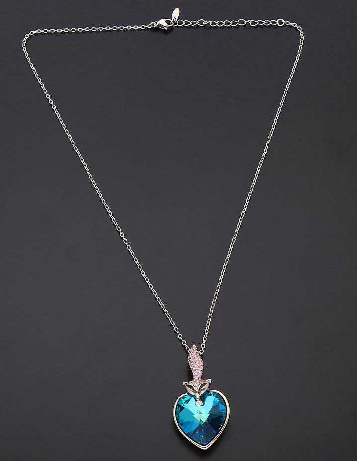 Swarovski Crystal Aqua Blue Chain Pendant