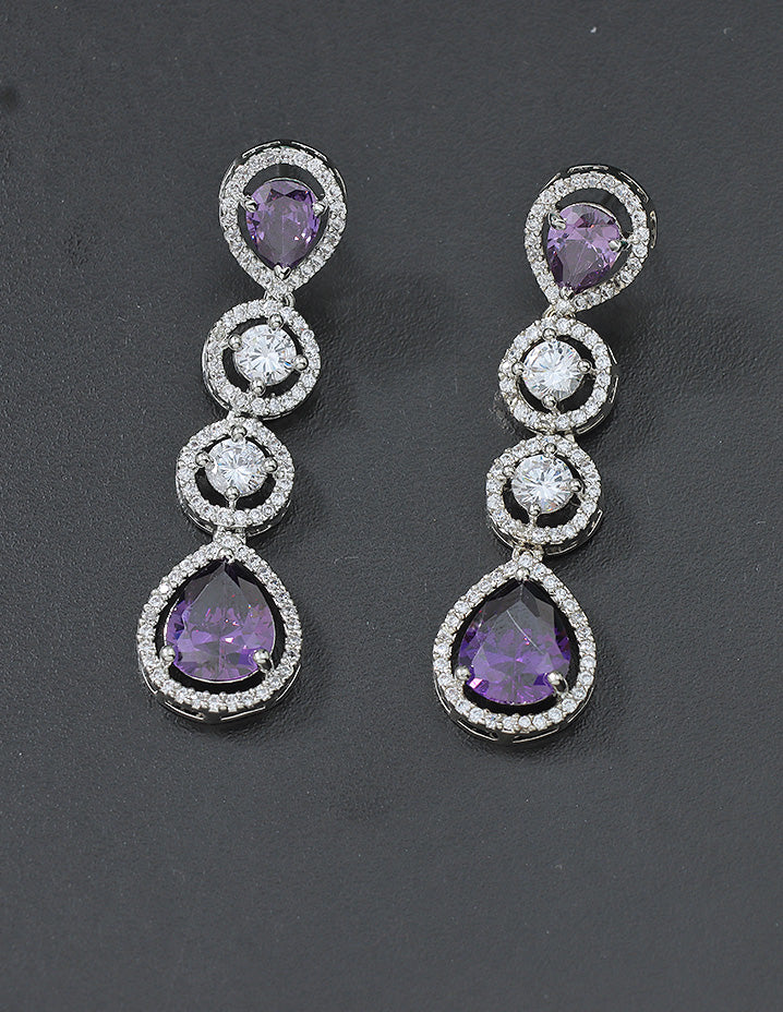 Designer Rhodium Polish Zirconia Necklace Set