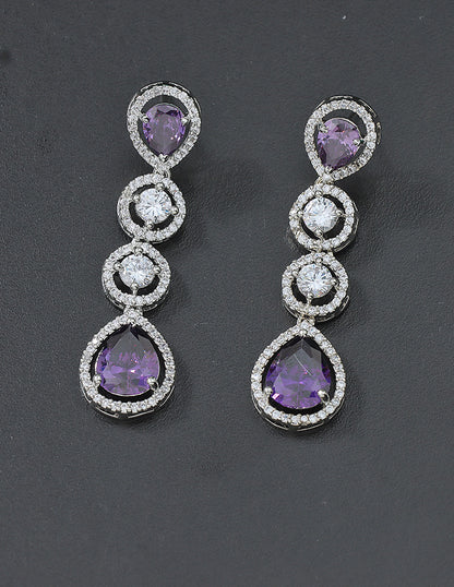 Designer Rhodium Polish Zirconia Necklace Set
