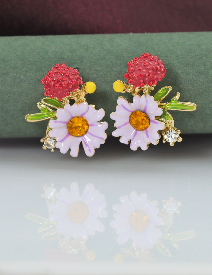 Designer Ceramic Earrings and Brooch Combo