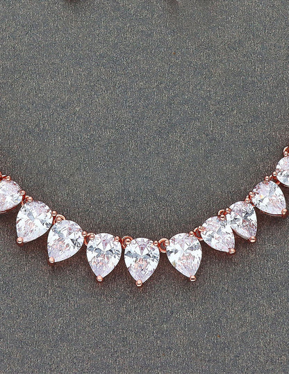 Rose gold Polish Zirconia Necklace Set