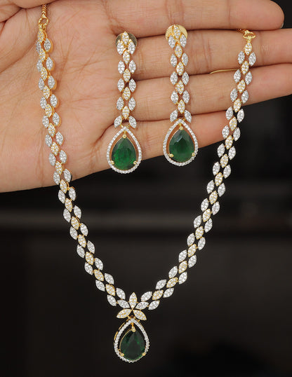 Designer Zirconia Crystal Elegance Necklace Set