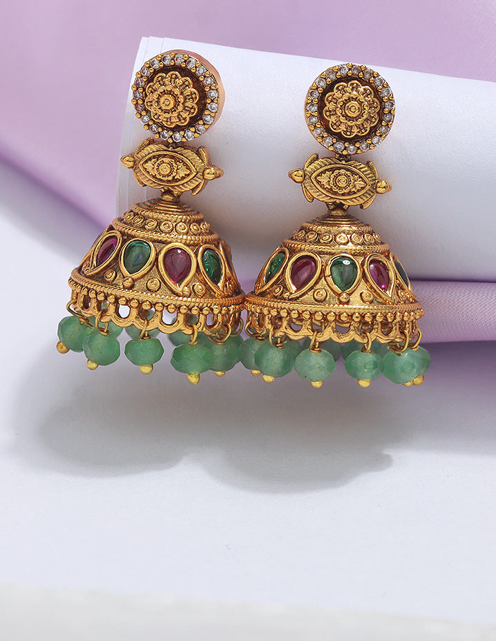 Designer Matt Kempu Zirconia Long Haaram Set
